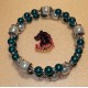 Bratara din perle de sticla diferite culori. Confectionat pe sarma cu memorie , perle 10mm si 6 mm diferite culori cu margele metalice argintii si capacele argint tibetan.