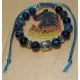 Bratara sodalit cu margele metalice Budha. Confectionat pe sarma siliconata , margele  6 mm sodalit cu margele metalice argintii budha si  distantiert argint tibetan. Inchizatoare snur cerat. Marime cca 18-24 cm.