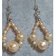 Cercei din perle naturale ( de cultura ) culoare piersica,  cu accesorii placate cu argint. 5.5 si 3.5 cm cu tortite cu tot.    CER029-1 =5.5 cm     CER029-2 = 3.5 cm