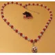 Colier cca 57+5 cm prelungitor placat cu argint . Margele fatetate din sticla, distantiere argint tibetan, margelute argintii placate cu argint. Confectionata manual pe sarma siliconata,inchizator lobster placat cu argint.