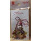 Martisor margele de sticla, perle de sticla, capacele argintii si aripi mici de ingeri.