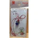 Martisor margele de sticla, perle de sticla, capacele argintii si aripi mici de ingeri.