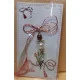Martisor margele de sticla, perle de sticla, capacele argintii si aripi mici de ingeri.