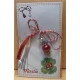 Martisor margele de sticla, perle de sticla, capacele argintii si aripi mici de ingeri.