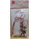 Martisor margele de sticla, perle de sticla, capacele argintii si aripi mici de ingeri.