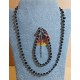 Set: colier-bratara din diferite perle de cultura naturale . Confectionata manual pe sarma siliconata din perle naturale ( de cultura), distantiere  placat cu argint, inchizatoare lobster argintat.                                                        ST