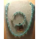 Set: colier--bratara dubla. Colier si  bratara , din margele acril si sticla cu accesorii placate cu argint cu inchizatoare toggle argint tibetan.
