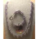 Set: colier--bratara dubla. Colier si  bratara , din margele acril si sticla cu accesorii placate cu argint cu inchizatoare toggle argint tibetan.