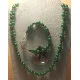 Set: colier--bratara dubla. Colier si  bratara , din margele acril si sticla cu accesorii placate cu argint cu inchizatoare toggle argint tibetan.