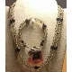 Set: colier--bratara. Colier si  bratara , din margele acril si sticla crackle cu accesorii placate cu argint si argint tibetan. cu inchizatoare toggle argint tibetan.  