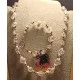 Set: colier--bratara. Colier si  bratara , din margele acril si sticla crackle cu accesorii placate cu argint si argint tibetan. cu inchizatoare toggle argint tibetan.  
