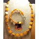 Set: colier--bratara. Colier si  bratara din chipsuri semipretioase sidef si margele de sticla, pe sarma siliconata, cu accesorii placate cu argint avand inchizatoare toggle argint tibetan.